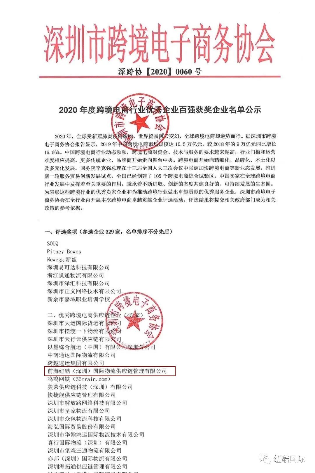 優(yōu)秀跨境電商供應鏈企業(yè)獲獎名單