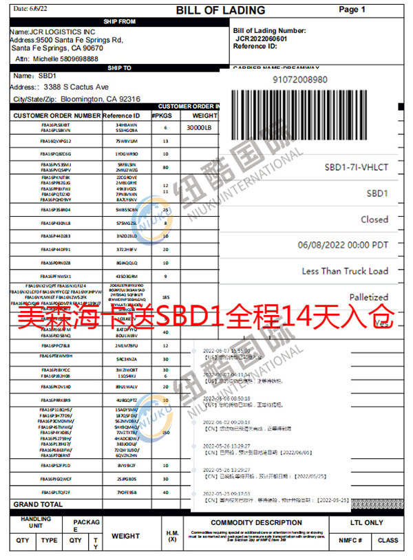 美森?？ㄋ蚐BD1全程14天入倉(cāng)